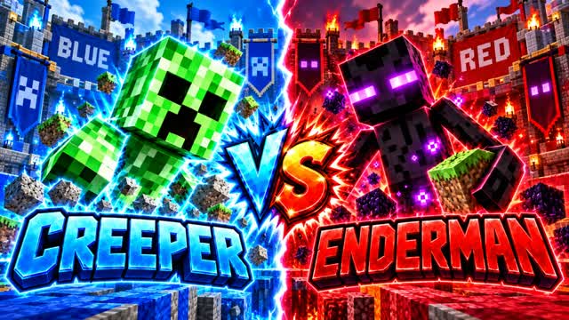 CREEPER VS ENDERMAN RED VS BLUE — Fortnite Creative map cover art