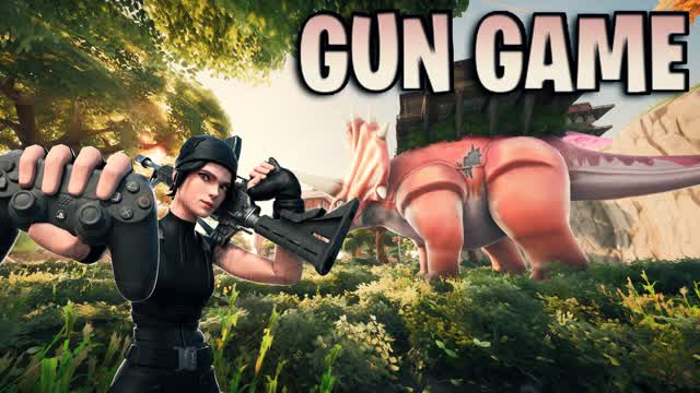 Gun Game in the Kingdom of Dinosaurs — Fortnite Creative map cover art