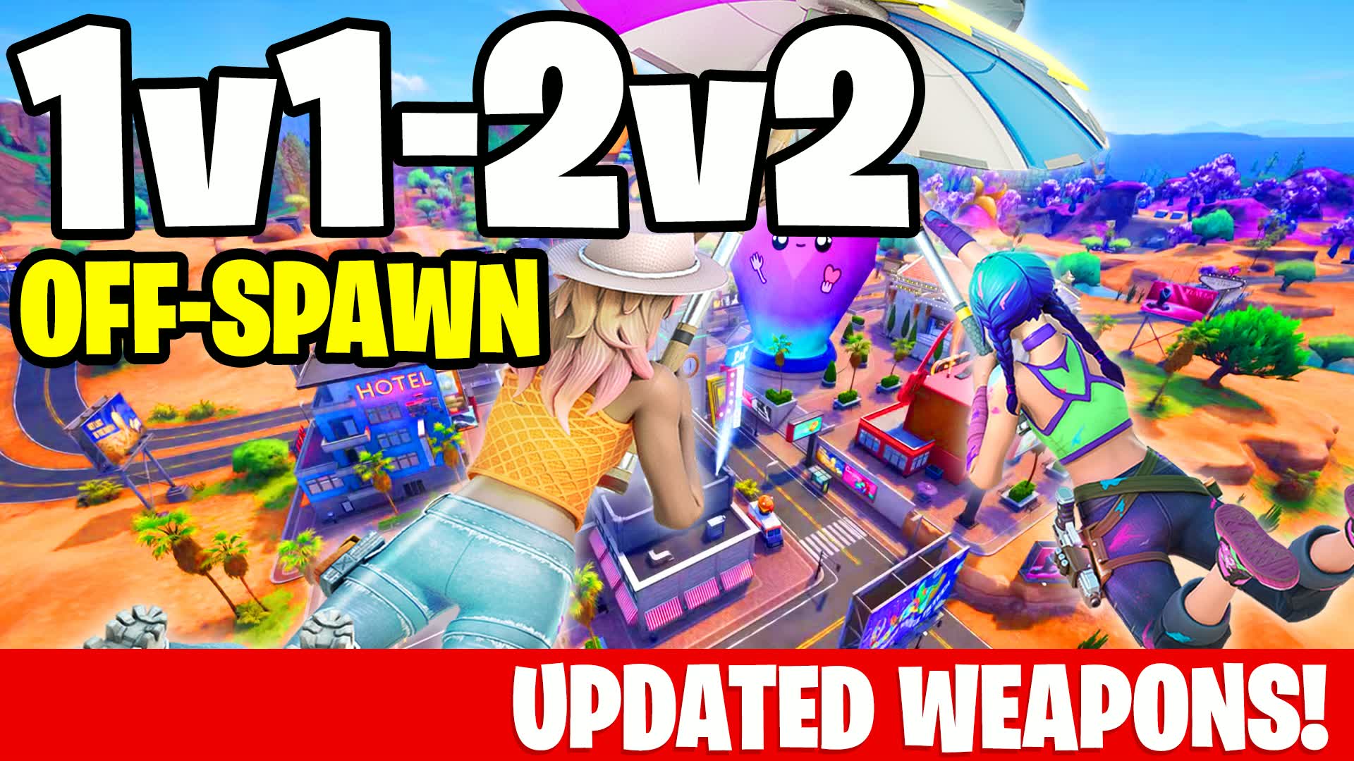 1V1–2V2 OFF-SPAWN FIGHTS [APLUS] — Fortnite Creative map