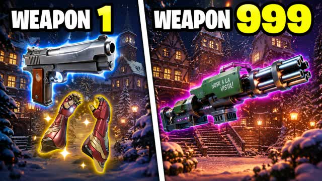 gun game one shot FFA ice king — Fortnite Creative map cover art