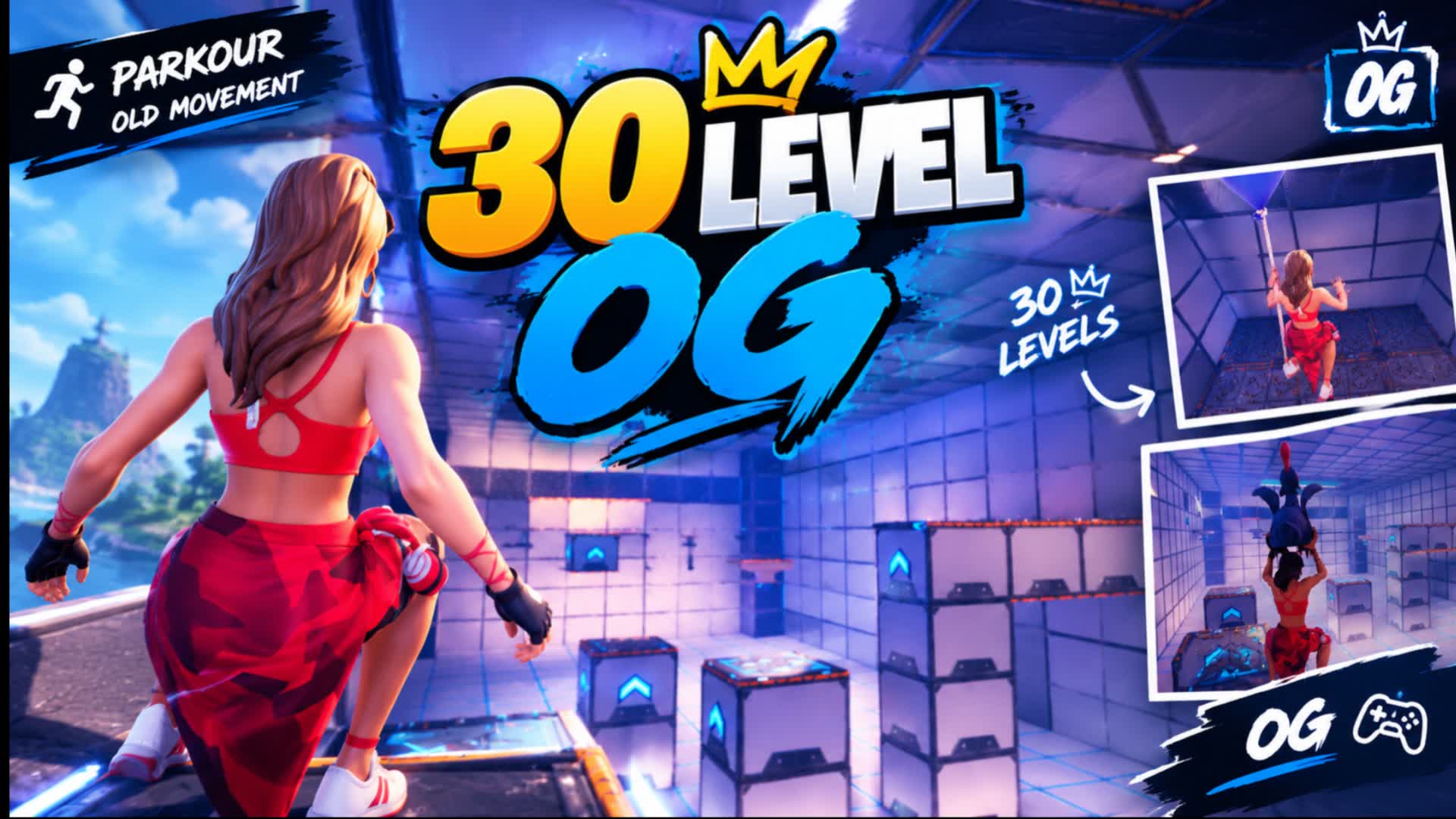 30 LEVEL OG PARKOUR باركور — Fortnite Creative map