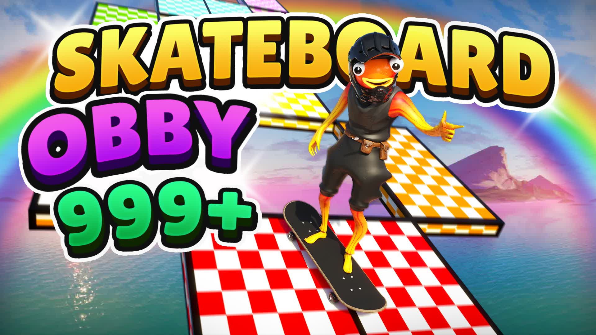 🛹 SKATEBOARD 999+ OBBY PARKOUR 🌈 — Fortnite Creative map