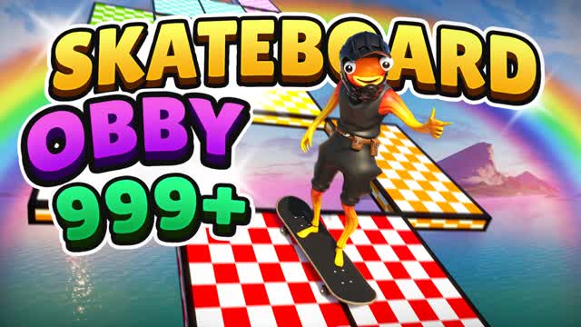 🛹 SKATEBOARD 999+ OBBY PARKOUR 🌈 — Fortnite Creative map cover art