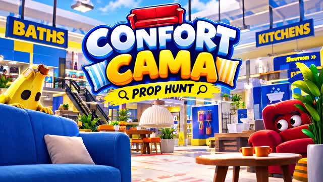 ESCONDITE 🪑 CONFORT CAMA 🛏️ PROP HUNT — Fortnite Creative map