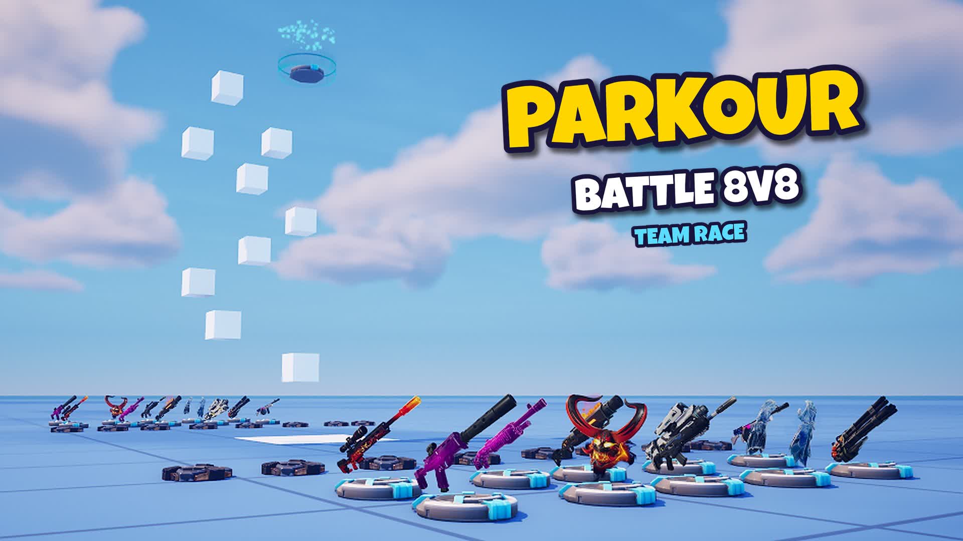 Parkour Battle: 8v8 Team Race — Fortnite Creative map