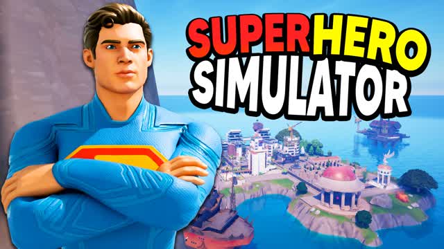 ⚡SUPERHERO SIMULATOR [AURAS] — Fortnite Creative map cover art