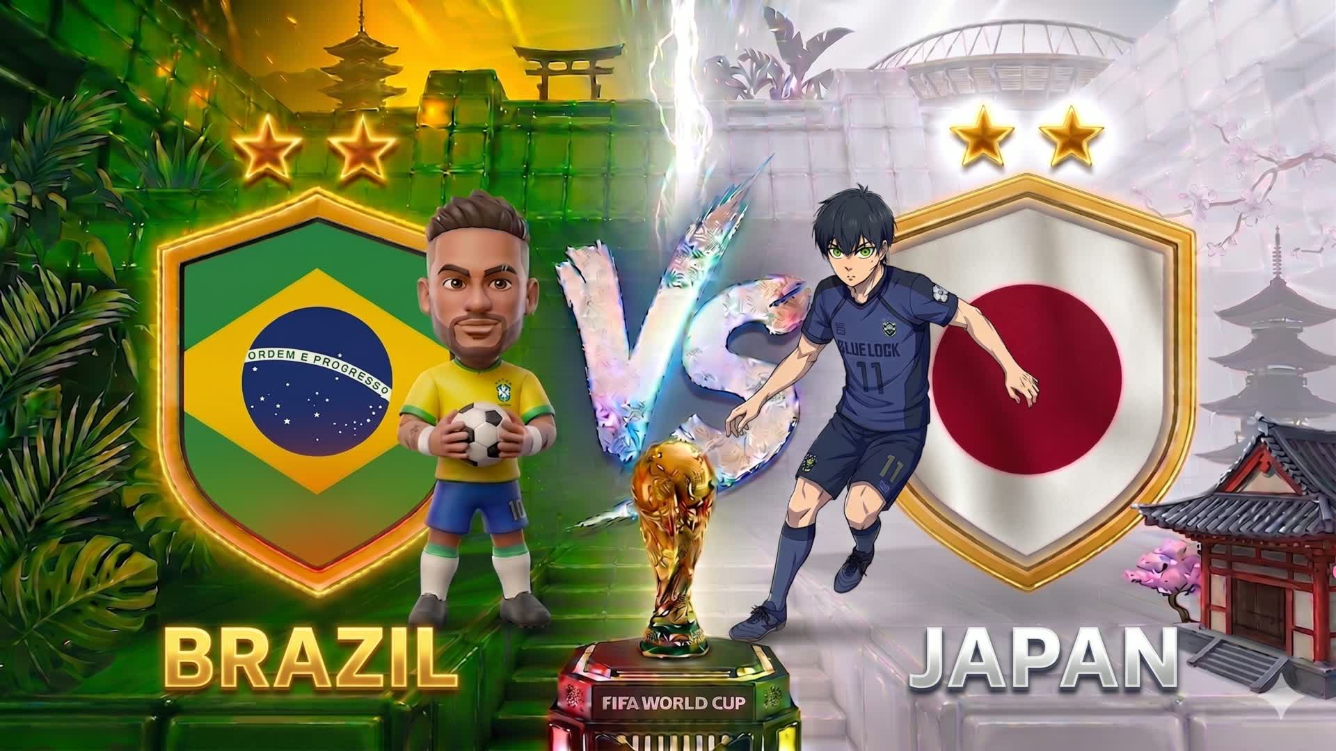 BRAZIL VS JAPAN FOOTBALL WORLD CUP🔴🔵 — Fortnite Creative map