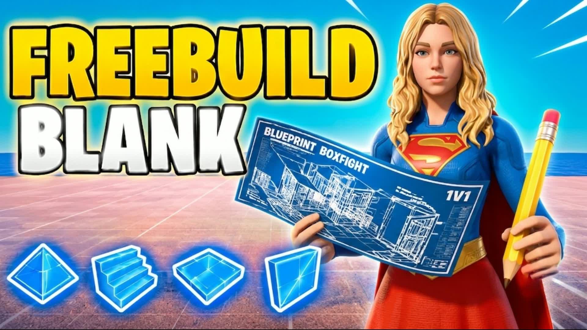 FREE BUILD 1V1V1 EMPTY — Fortnite Creative map