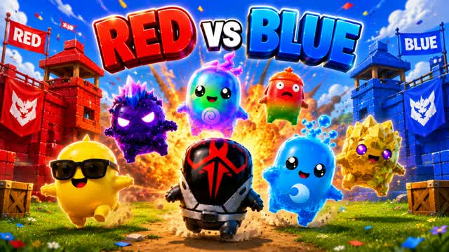 🏆 RED vs BLUE Endless Battles 🌈 — Fortnite Creative map cover art