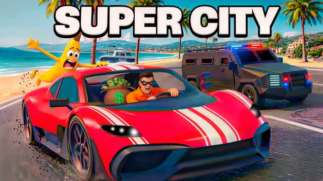 🚔DRIVE CITY💥FFA - ALL WEAPONS — Fortnite Creative map cover art