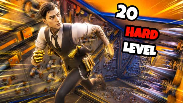 DEATHRUN 20 HARD LEVEL — Fortnite Creative map cover art