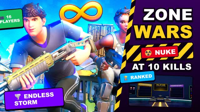 INFINITE ZONE WARS ⚡ STORM SURGE & NUKE — Fortnite Creative map