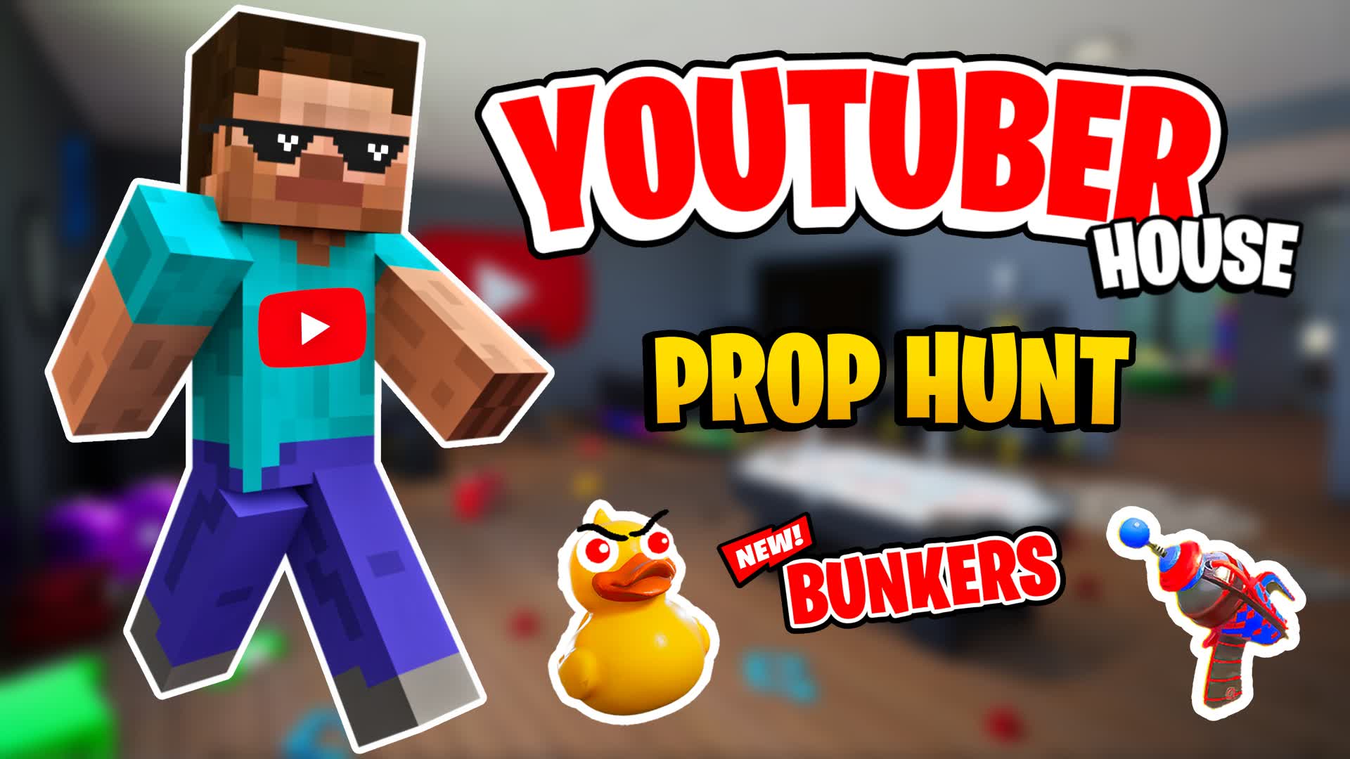 🔴YOUTUBER HOUSE PROP HUNT🔴 — Fortnite Creative map