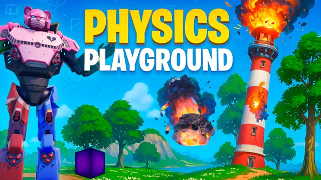 PHYSICS PLAYGROUND - SIMULATOR — Fortnite Creative map cover art