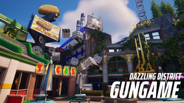 Dazzling District Gungame — Fortnite Creative map cover art