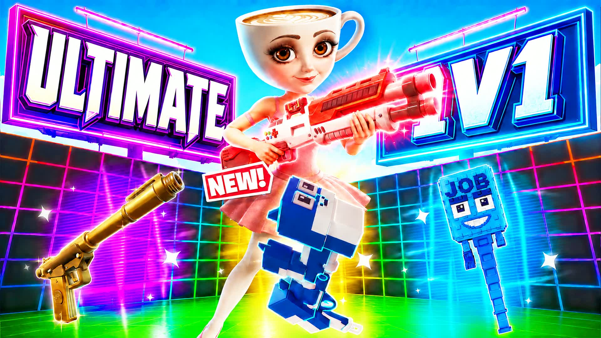 ULTIMATE 1V1 FFA - ALL GUNS & RIDES — Fortnite Creative map