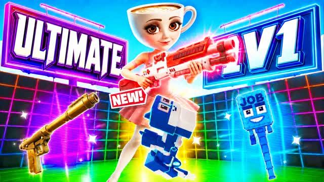 ULTIMATE 1V1 FFA - ALL GUNS & RIDES — Fortnite Creative map cover art