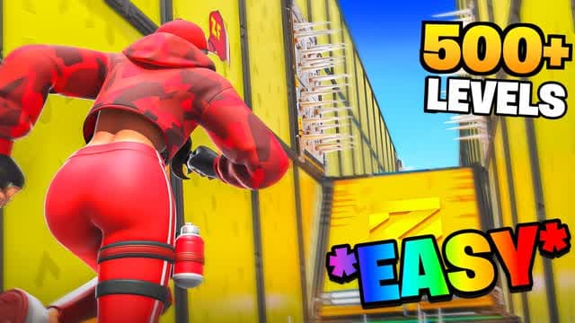 🏃 MEGA PARKOUR 500+ [EASY] — Fortnite Creative map cover art