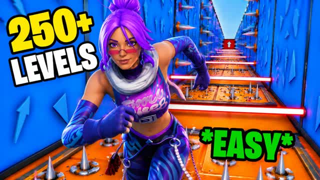 PARKOUR 250+ LEVELS DEATHRUN EASY HARD — Fortnite Creative map cover art