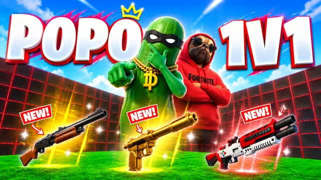 POPO 1V1 FFA - ALL GUNS & DRIVE — Fortnite Creative map