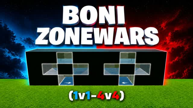 BONI ZONE WARS (1V1 TO 4V4) — Fortnite Creative map cover art
