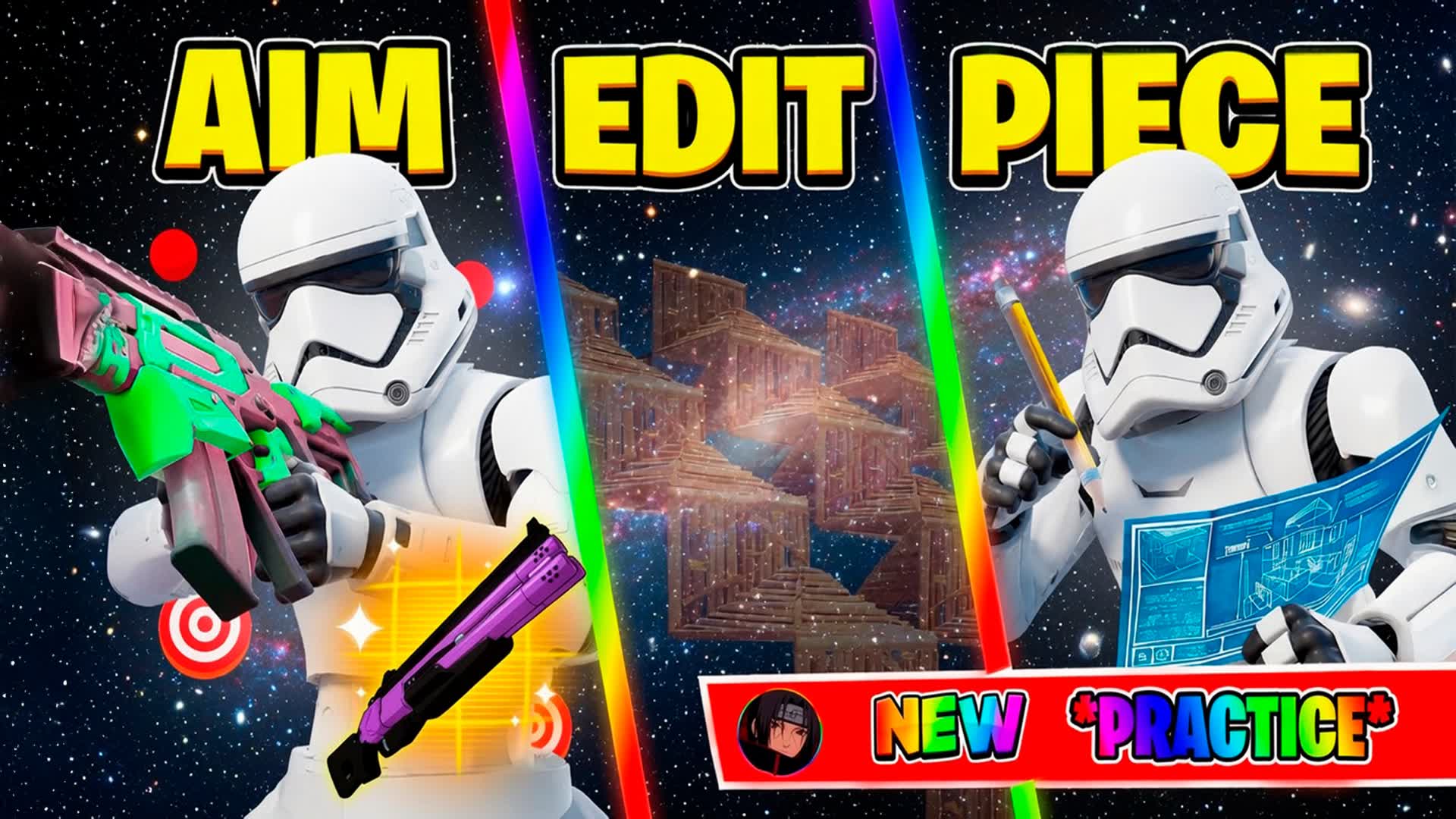 🎯AIM EDIT PIECE & 1V1 MUSIC 🎵 PRACTICE — Fortnite Creative map