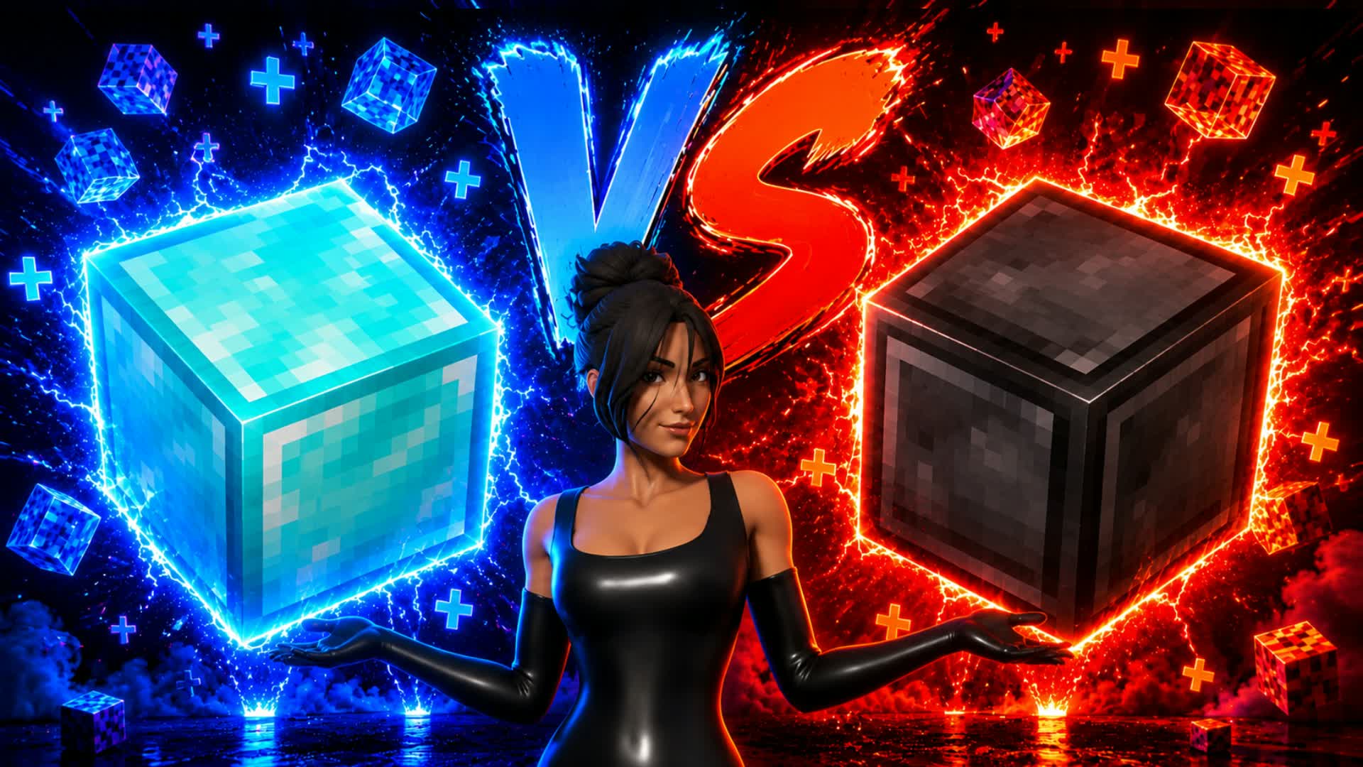 DIAMOND VS NETHERITE 🔴🔵 BLOCKS — Fortnite Creative map