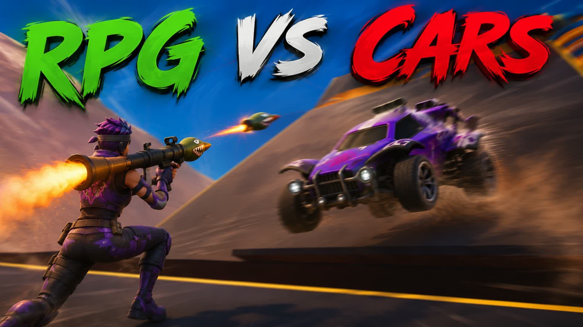 🚀 RPG VS CARS! 💥 VEHICLE CRASH&ACTION! — Fortnite Creative map