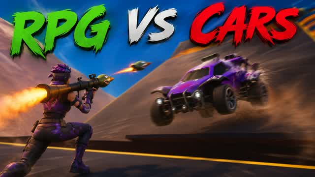 🚀 RPG VS CARS! 💥 VEHICLE CRASH&ACTION! — Fortnite Creative map cover art