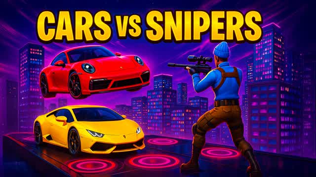 Cars vs Snipers — Fortnite Creative map cover art