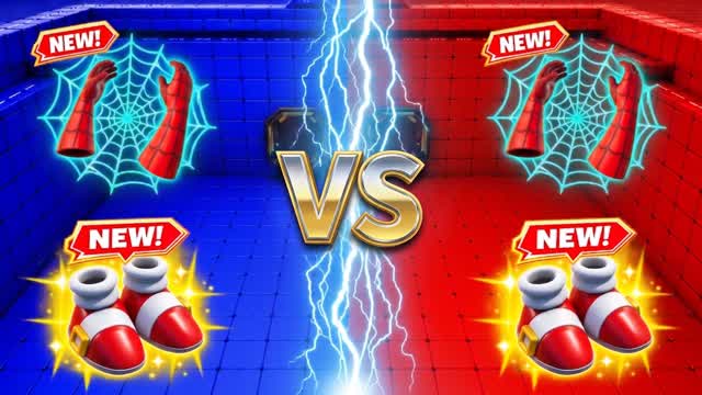 RED VS BLUE: HYPER SPEED & HERO POWERS — Fortnite Creative map