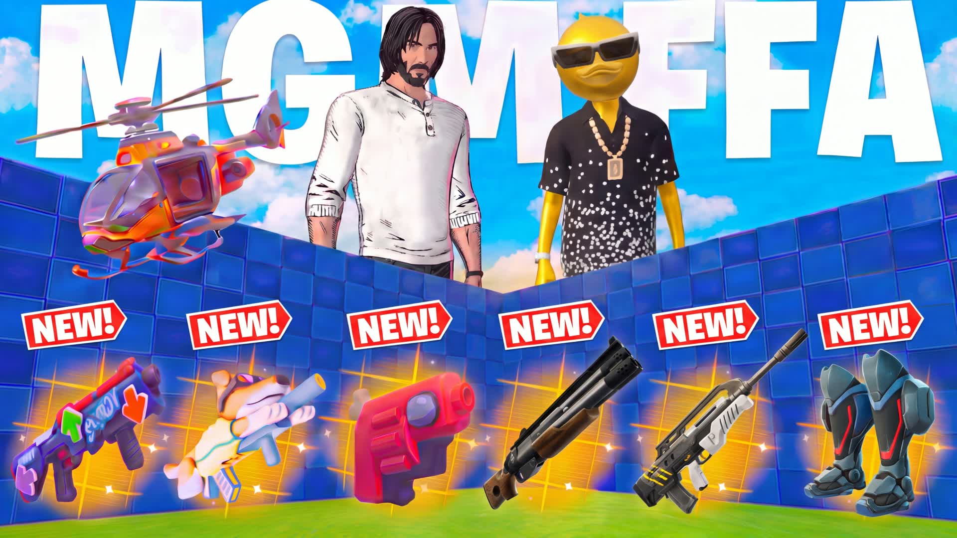 MGM 1V1 FFA - ALL GUNS & VEHICLES — Fortnite Creative map