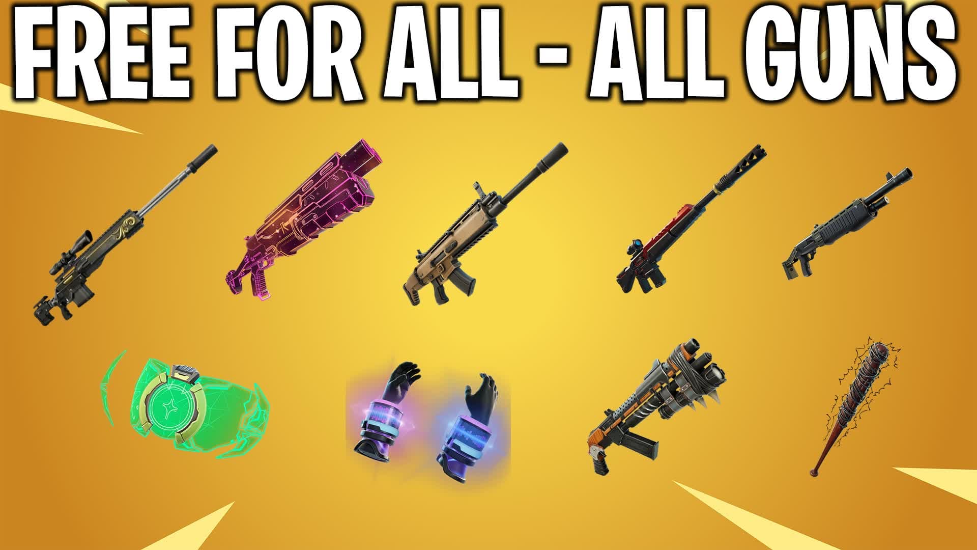 WALKING - FREE FOR ALL - ALL GUNS — Fortnite Creative map
