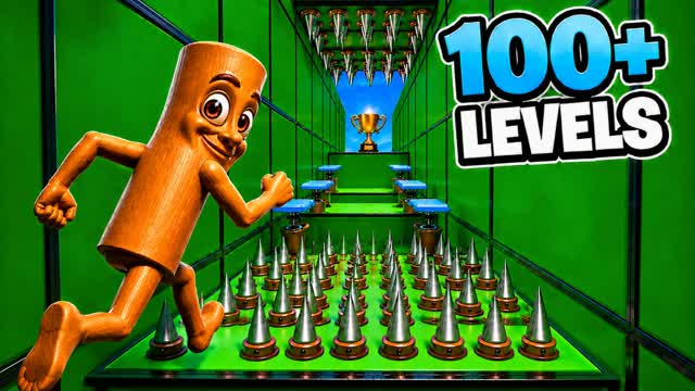 ✨ 100+ LEVELS DEFAULT DEATHRUN ✨ — Fortnite Creative map cover art