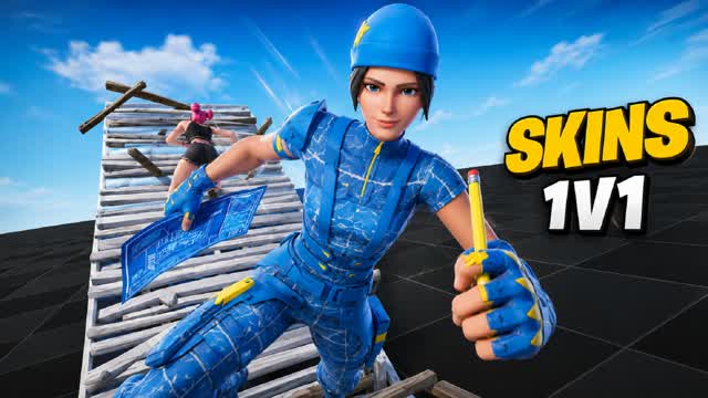 1v1 SKINS Build Fights! — Fortnite Creative map