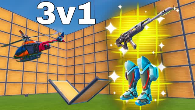 3V1 WITH EVERY GUN 3v1 — Fortnite Creative map cover art