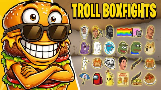 🤯🔫AMAZING TROLL BOXPVP🤯🔫 — Fortnite Creative map cover art