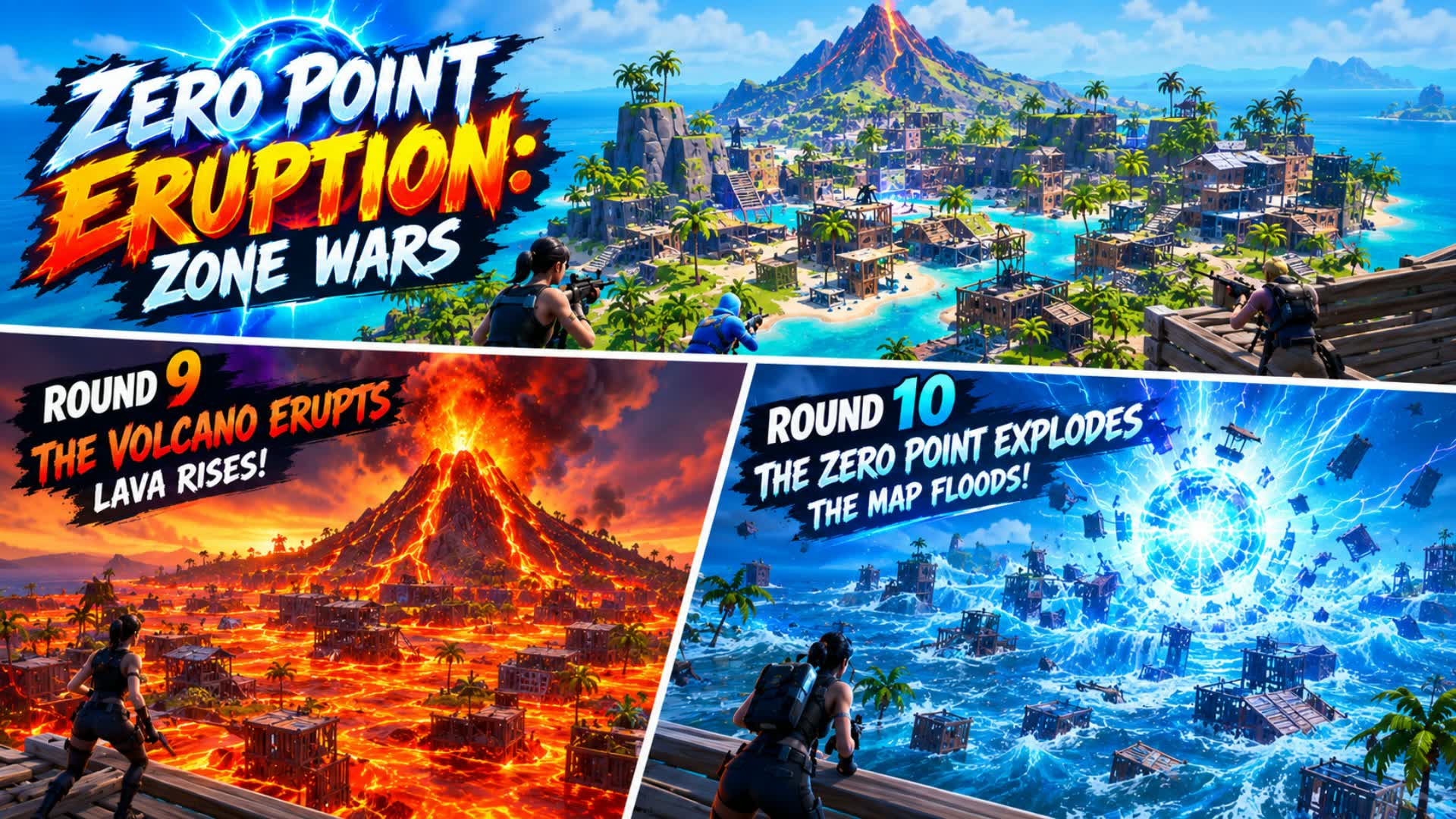 🔮ZERO POINT ERUPTION: ZONE WARS🌋 — Fortnite Creative map