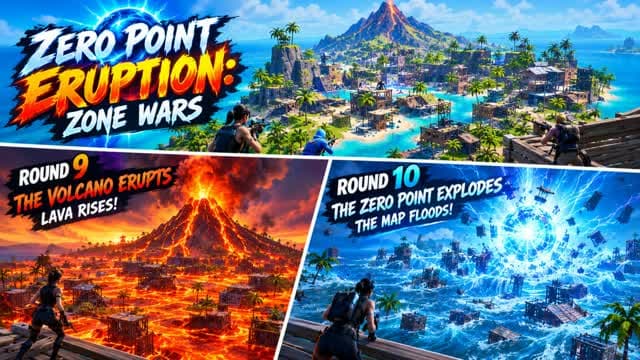 🔮ZERO POINT ERUPTION: ZONE WARS🌋 — Fortnite Creative map cover art