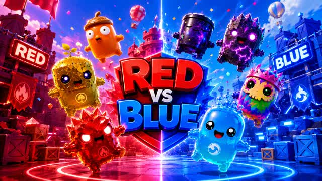 🔥 RED vs BLUE Infinite Battle Fun — Fortnite Creative map