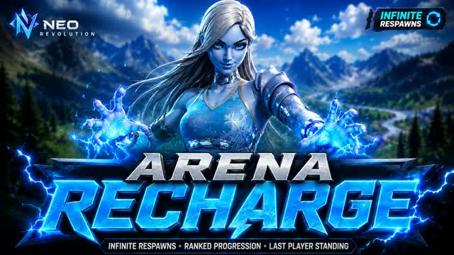 ⚡ RECHARGE ARENA — Fortnite Creative map cover art