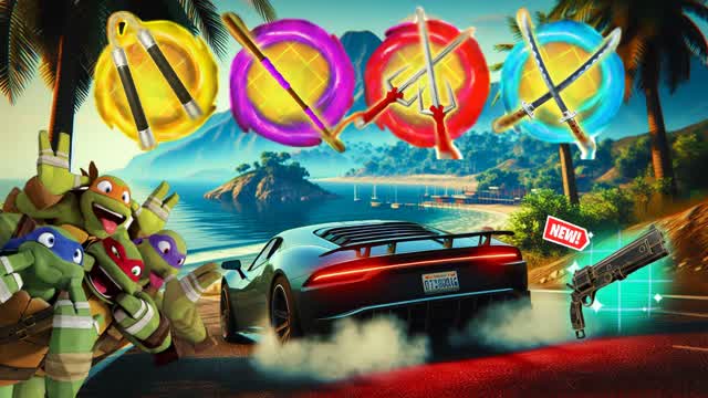 🌄 TMNT - SUMMER DRIVE FFA 🏁 — Fortnite Creative map cover art