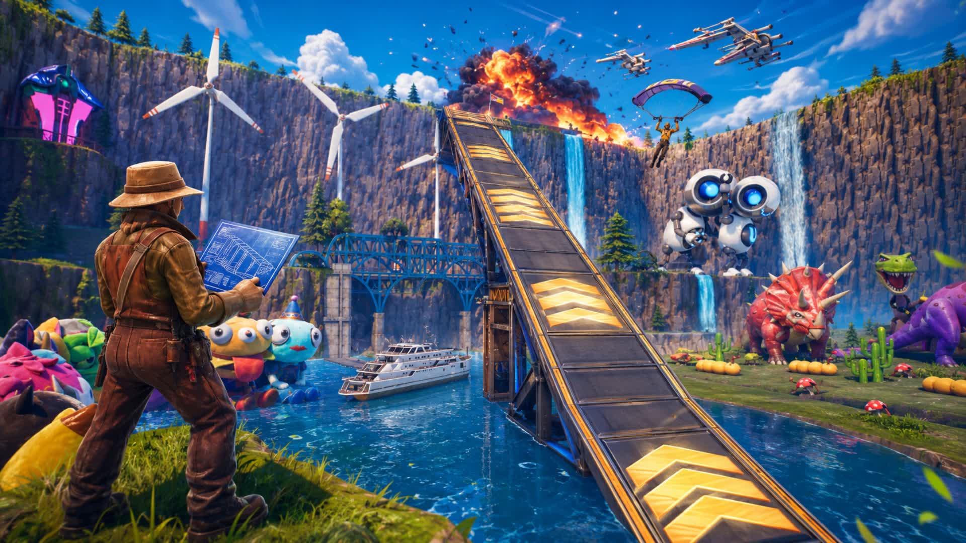 mini amusement park with all the cars — Fortnite Creative map