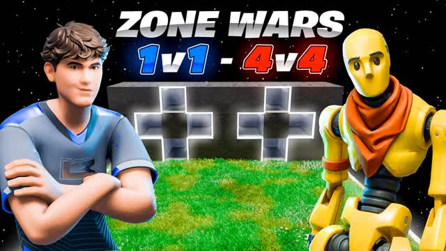1v1 & 4v4 Zone Wars — Fortnite Creative map cover art