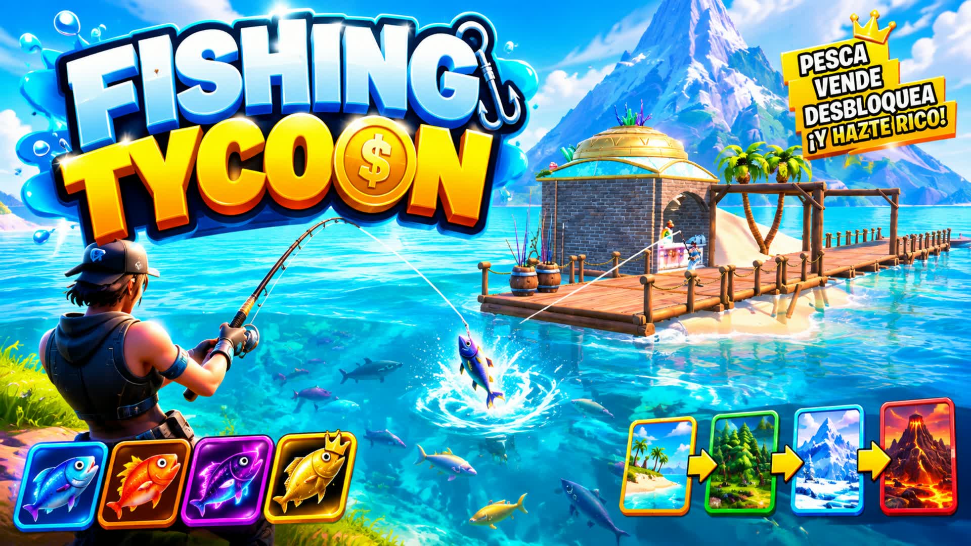 🎣 FISHING TYCOON 💰 — Fortnite Creative map