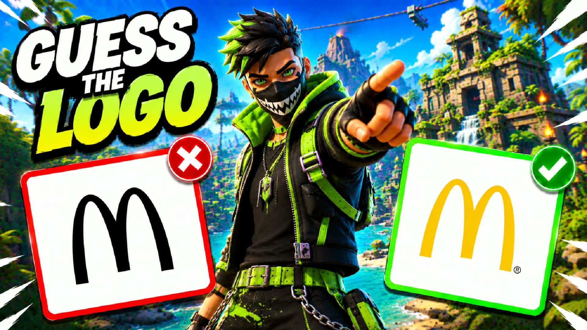 GUESS LOGO 🔎 PARKOUR OBBY — Fortnite Creative map