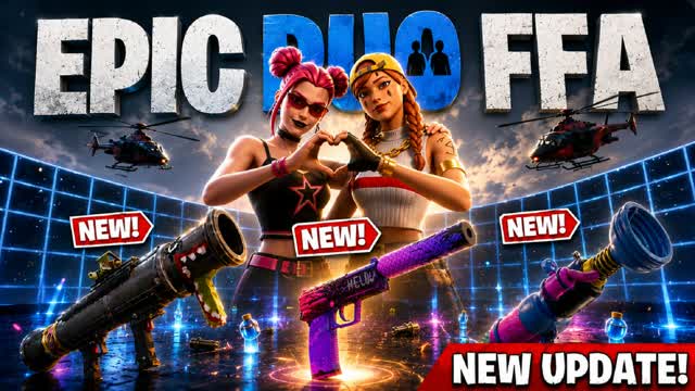 EPIC DUO FFA - ALL GUNS & RIDES — Fortnite Creative map