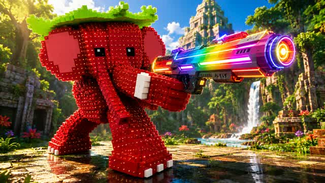 strawberry elephant PRISON CHALLENGE UNC — Fortnite Creative map cover art