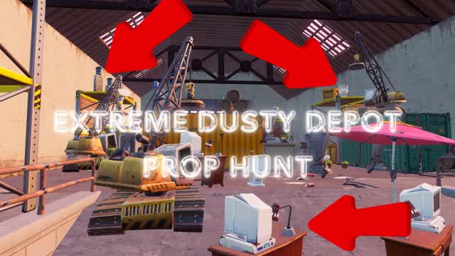 Dusty Depot Prop Hunt — Fortnite Creative map cover art