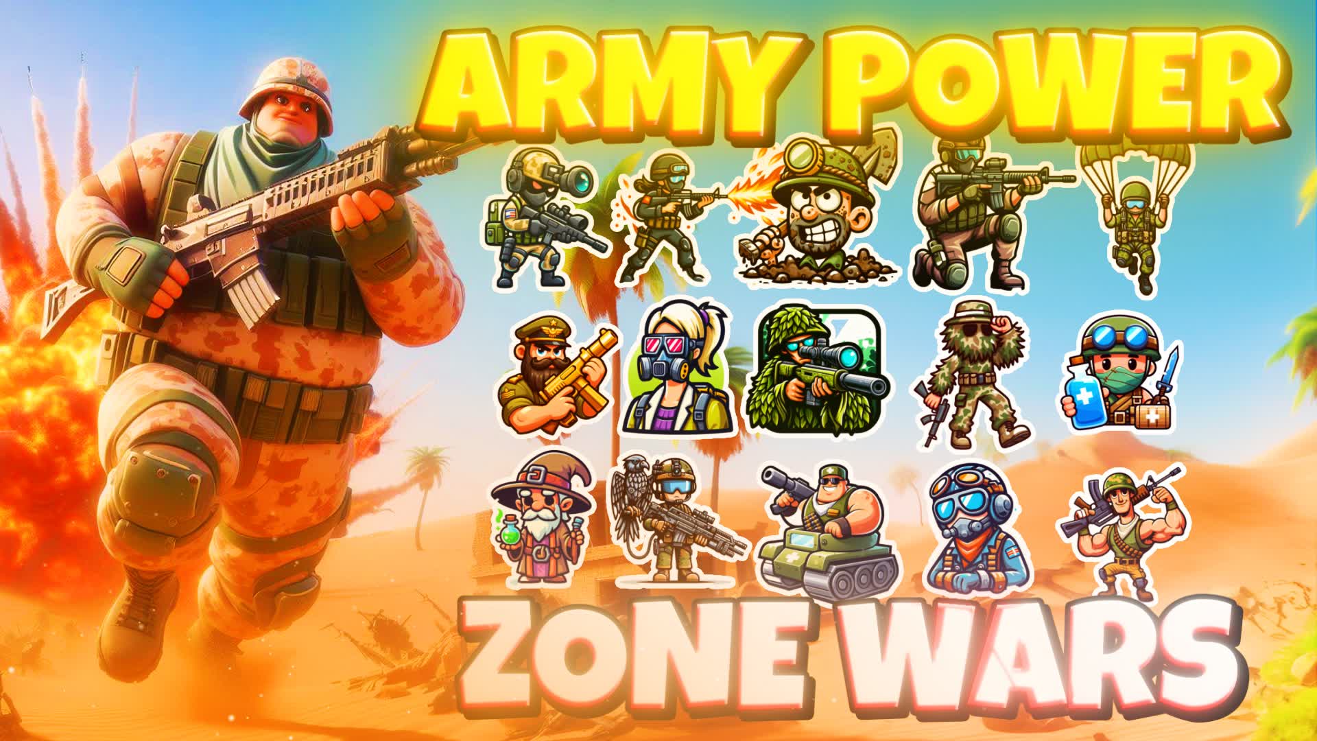 Army Power Zone Wars 🌴 — Fortnite Creative map